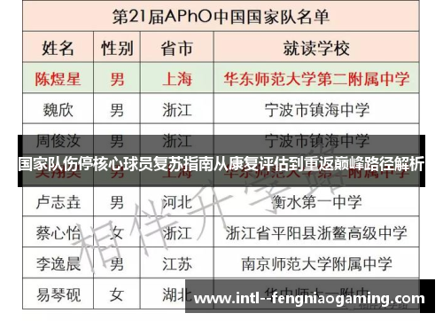 国家队伤停核心球员复苏指南从康复评估到重返巅峰路径解析